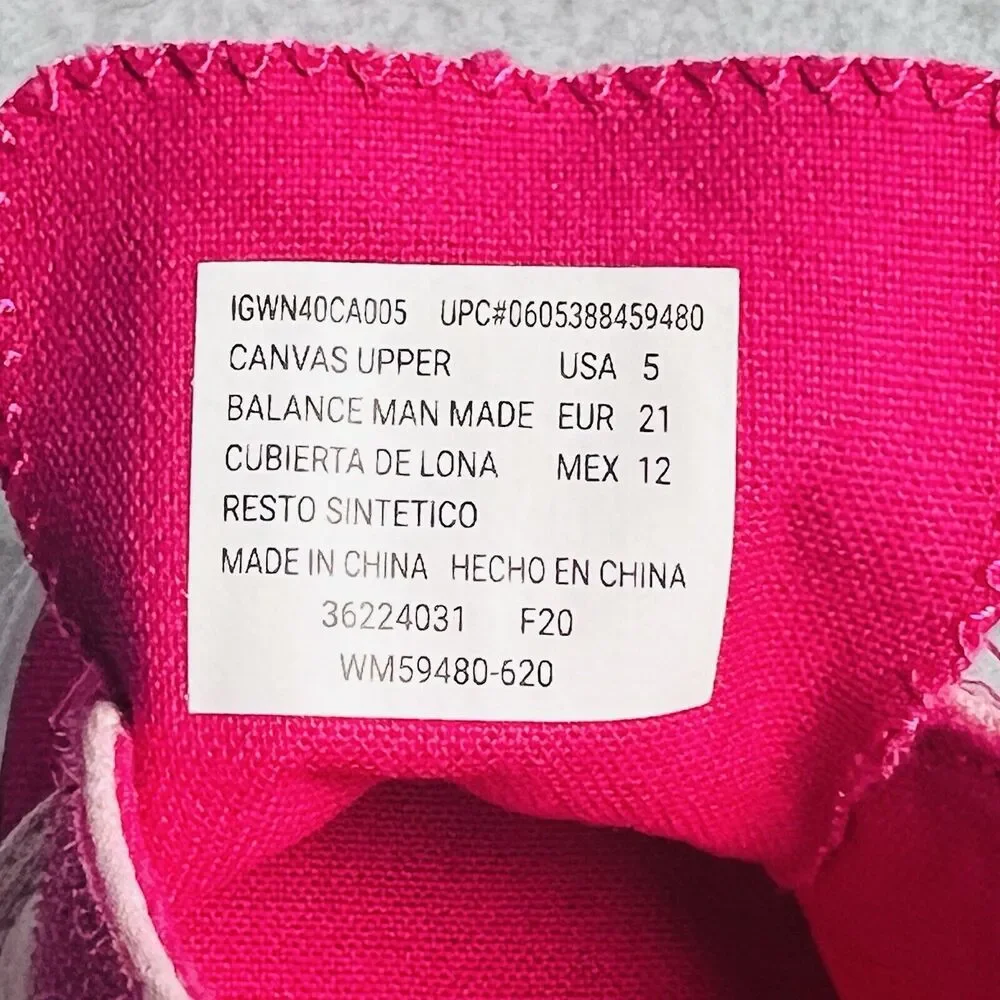 Wonder Nation Girls 5 Toddler Pink Canvas Lace Up Sneakers Casual Play Shoes